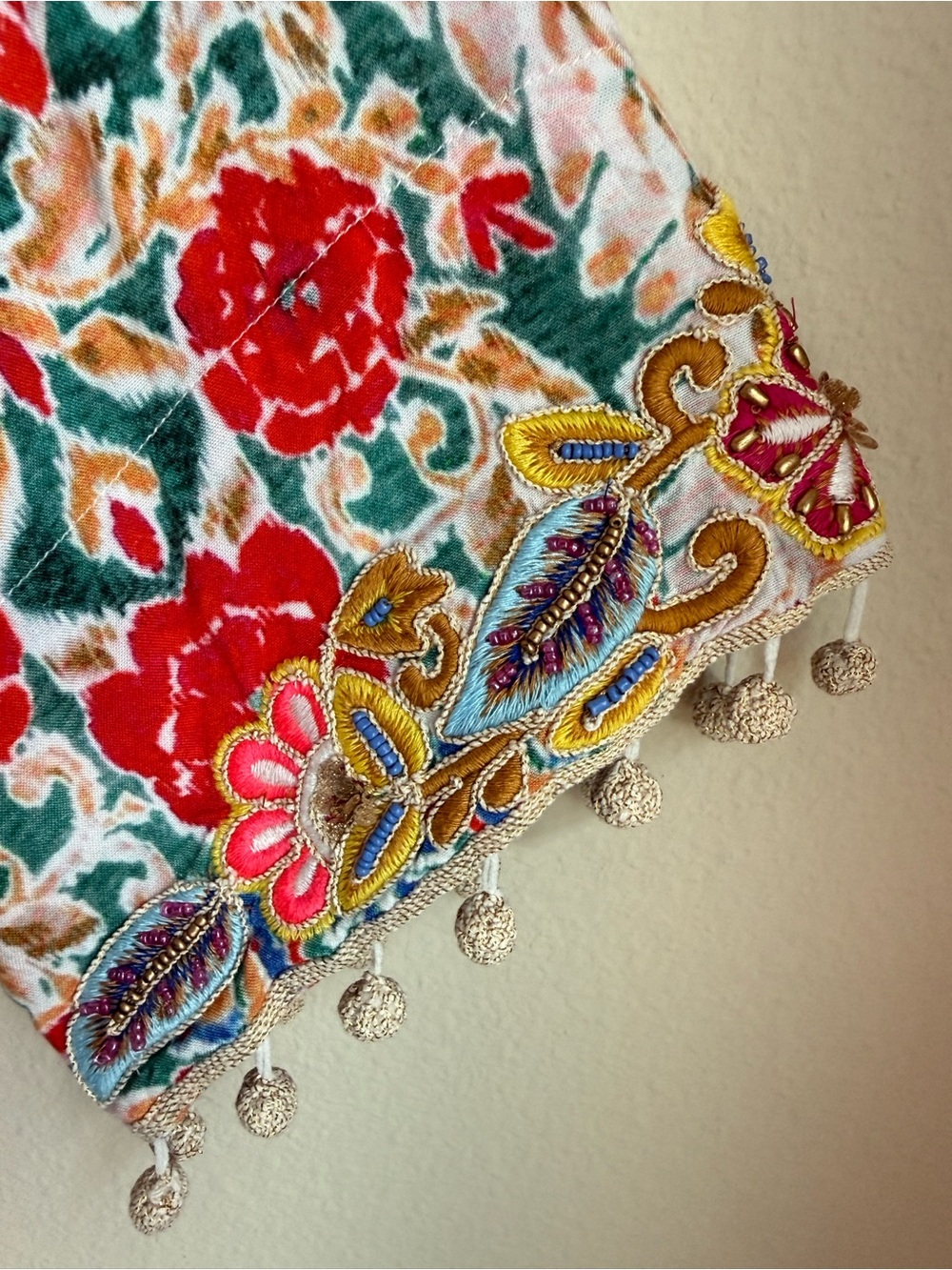 Soft Surroundings Ipanema Embroidered Beaded Caftan Maxi dress in  Rio Rainbow - Picture 13 of 16